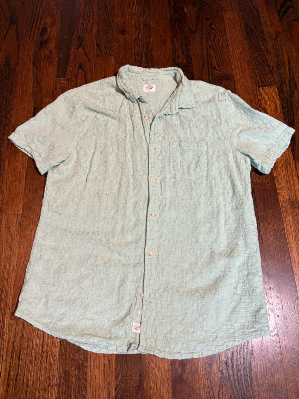 Marine Layer Pale Green Short-Sleeve Button-Down Shirt